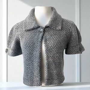 KINROSS LUXE CASHMERE SWEATER SHRUG GREY SIZE MEDIUM